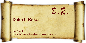 Dukai Réka névjegykártya